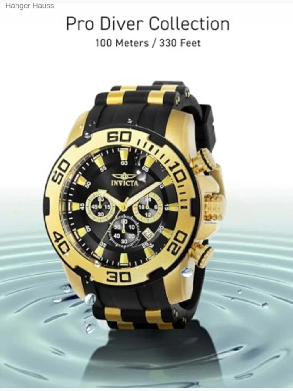 Mens Pro Diver Chronograph Quartz Watch with Silicone and Stainless Steel